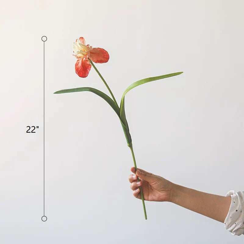 Fiore di iris in seta, altezza 56 cm