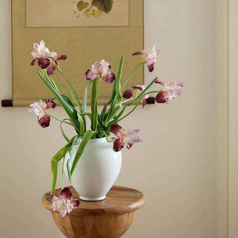 Fiore di iris in seta, altezza 56 cm
