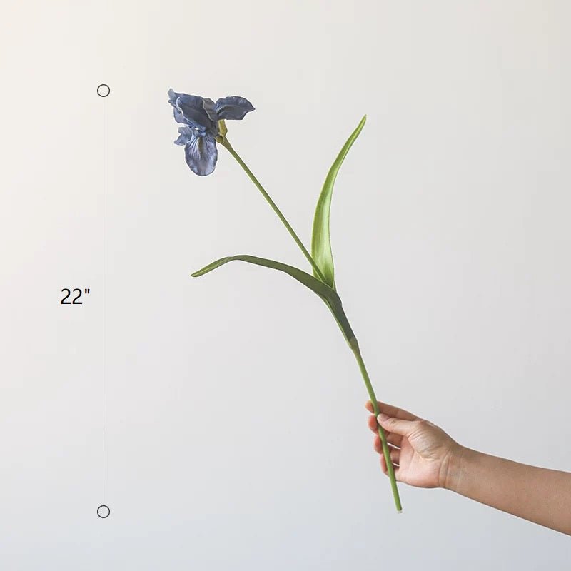 Fiore di iris in seta, altezza 56 cm