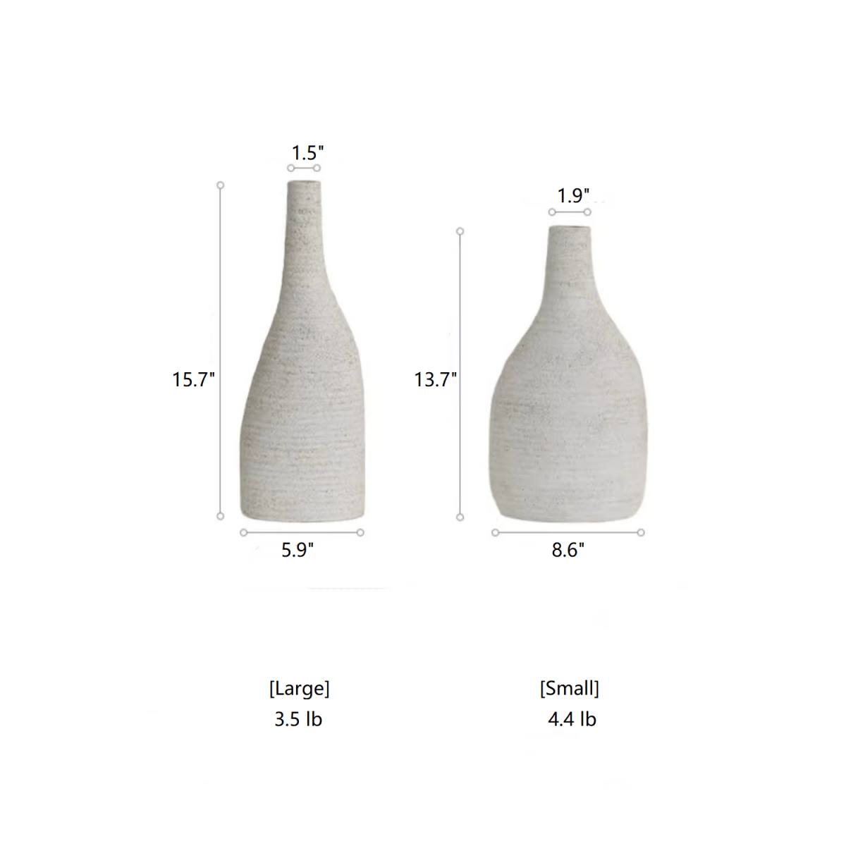 Vaso a collo stretto bianco