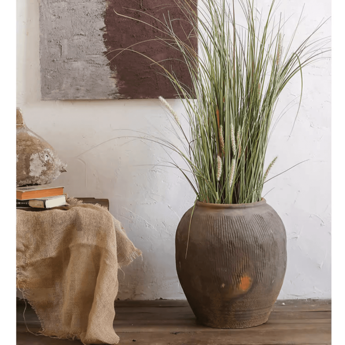Vaso tondo in terracotta marrone