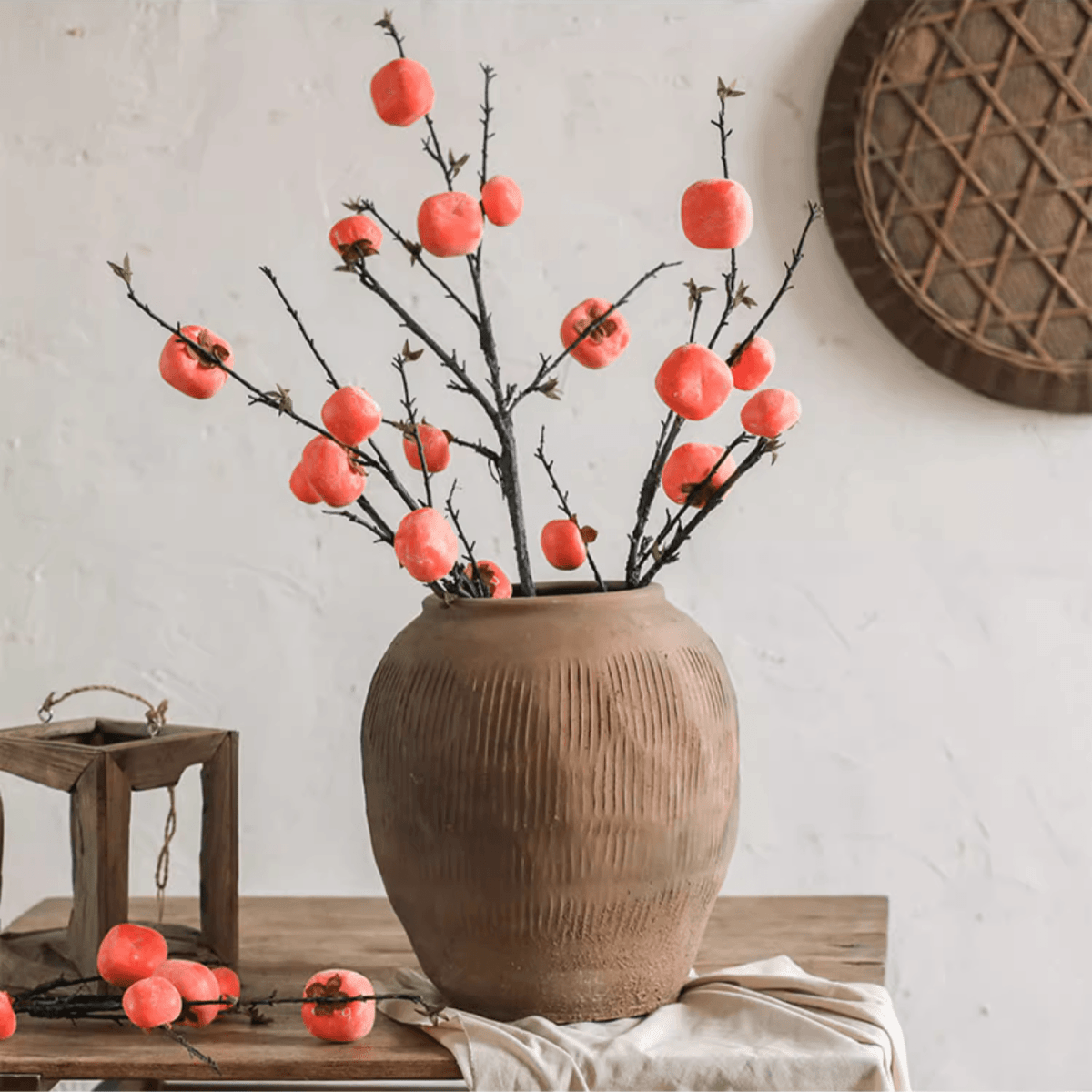 Vaso tondo in terracotta marrone