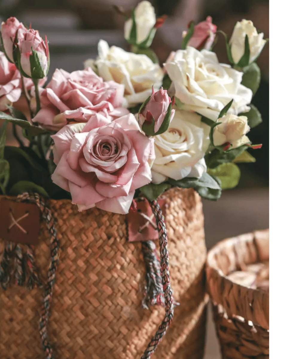 Tige de rose américaine à bord enroulé de 46 cm de haut