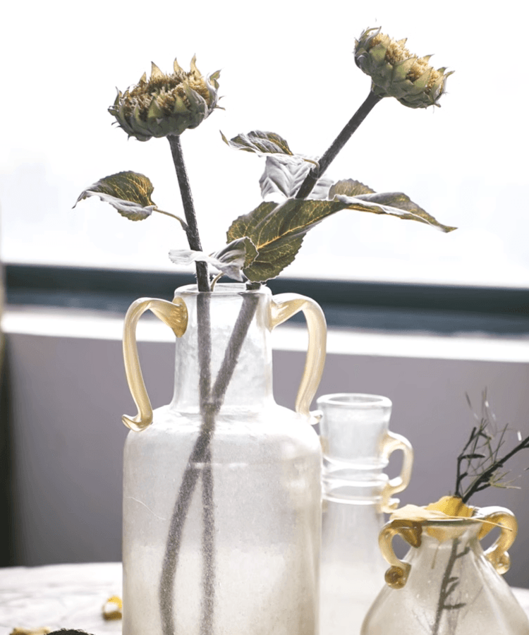 Tige de tournesol artificielle à petite tête, hauteur 23,6 po