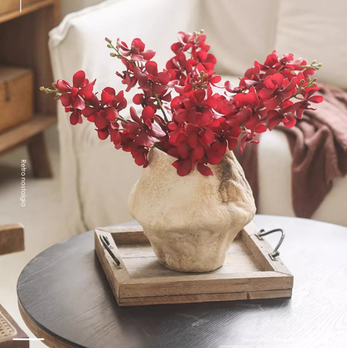 Stelo singolo di orchidea rossa, altezza 60 cm