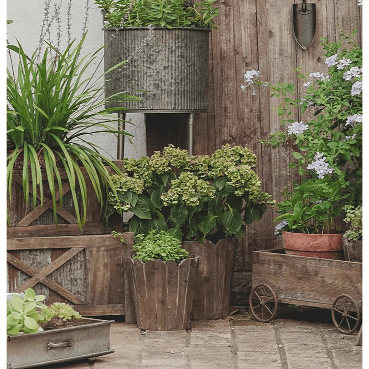 Jardinière ronde en bois massif assemblé
