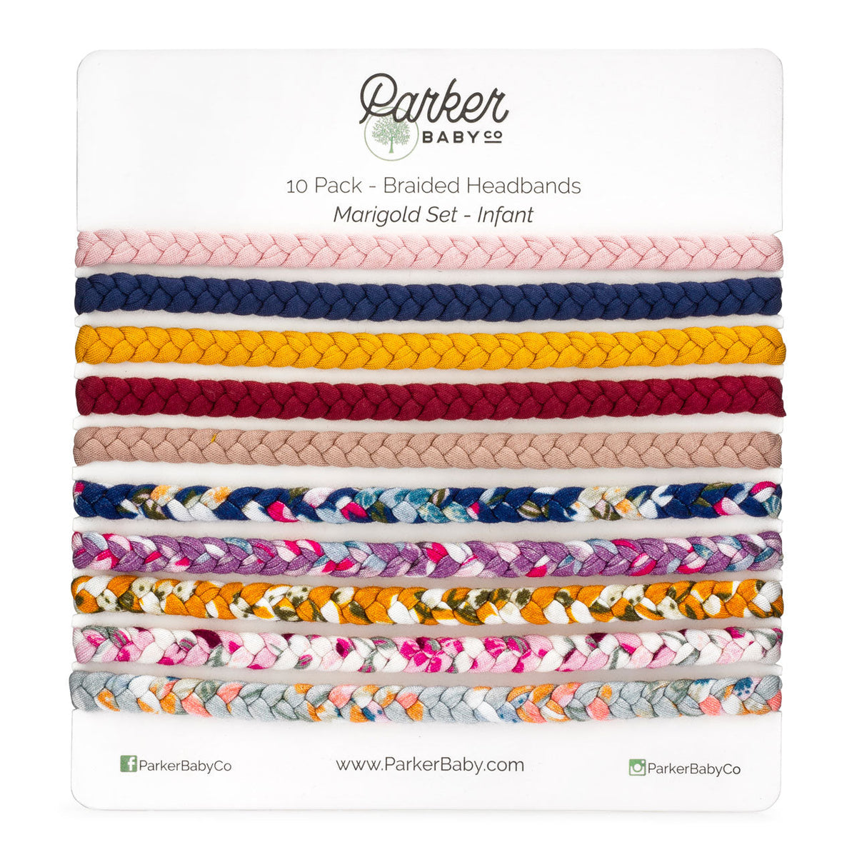Ensemble Marigold - Bandeaux tressés - Lot de 10