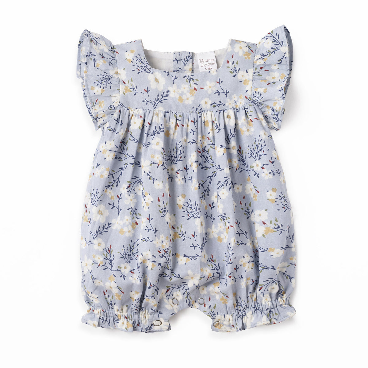 Floral Baby Romper – Soft Cotton One-Piece with Ruffles
