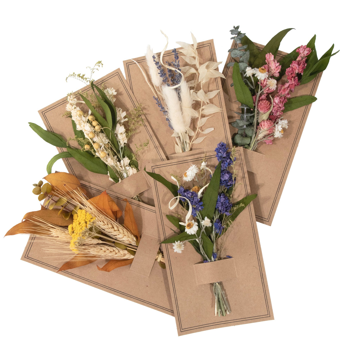 Mini bouquet di eucalipto e speronella rosa