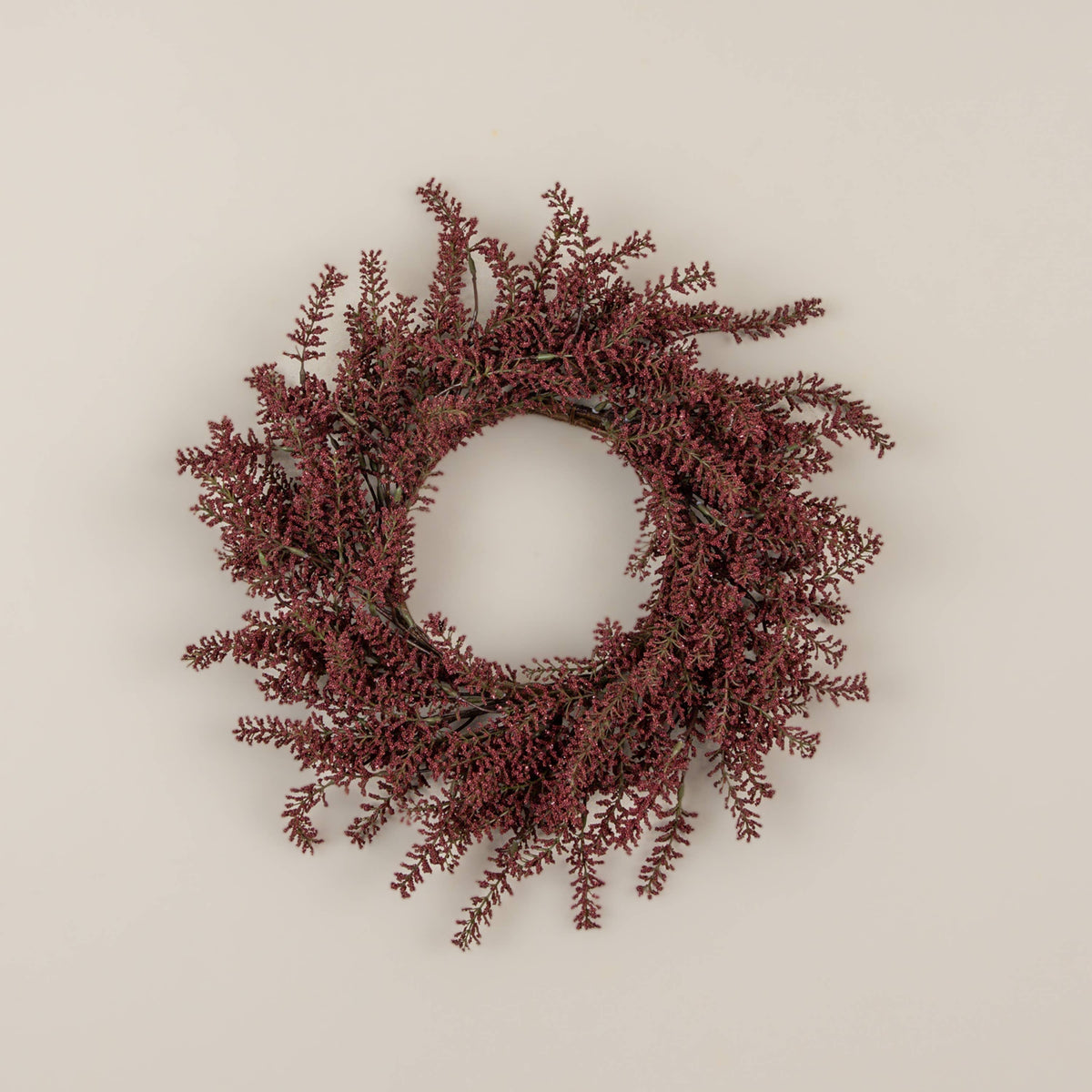 16" Burgundy Mini Berry Candle Ring – Elegant Fall & Holiday Decor