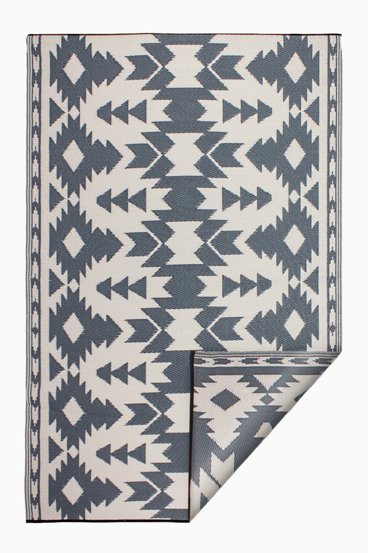 Miramar - Gray Geometric Outdoor Rug for Patio FINAL SALE