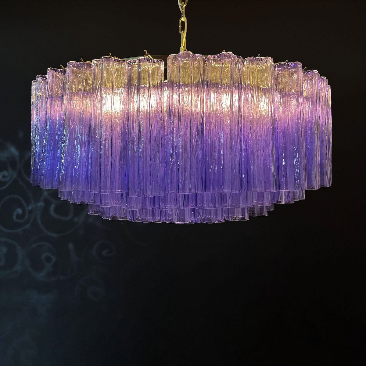 Murano Large Glass Tube Chandelier