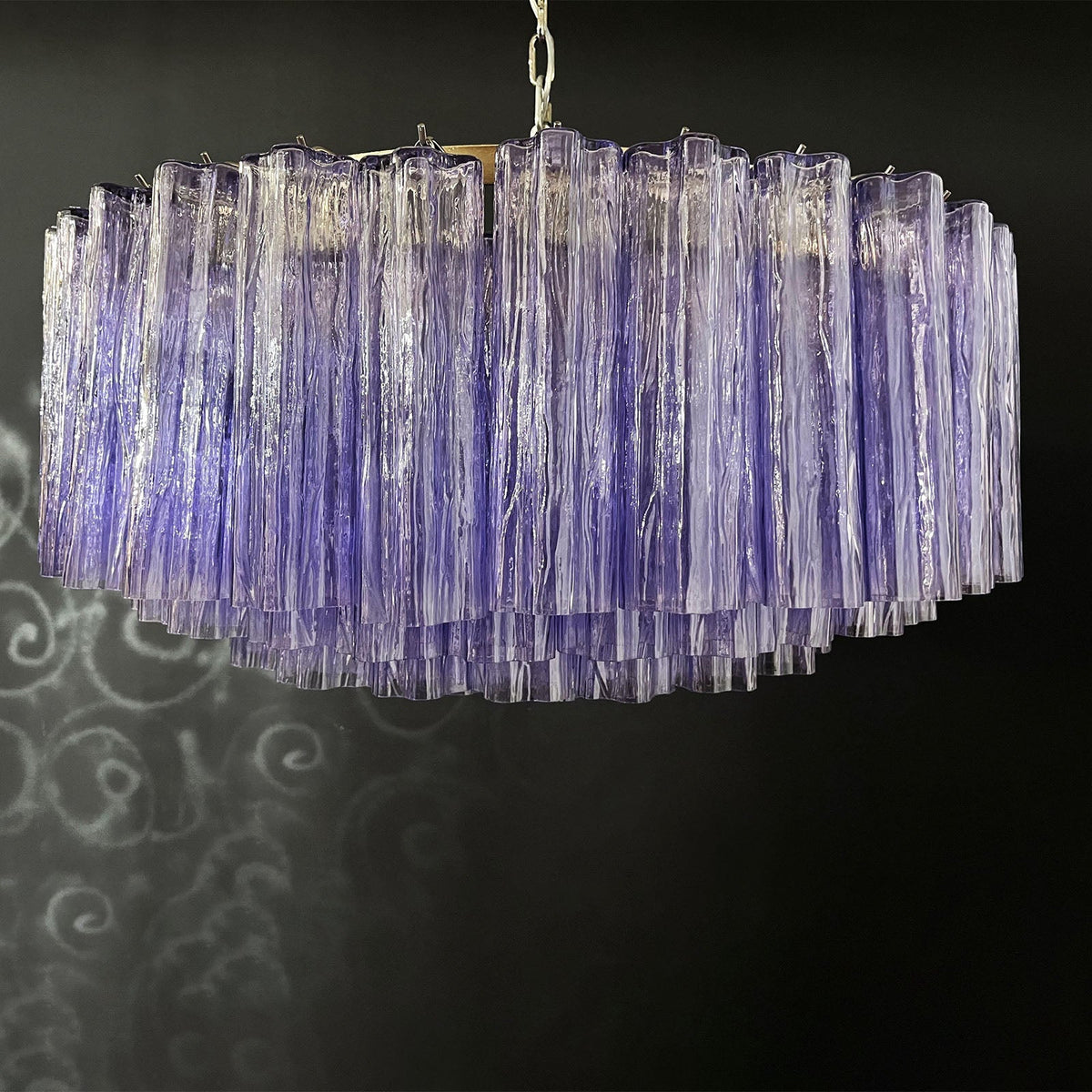 Murano Large Glass Tube Chandelier