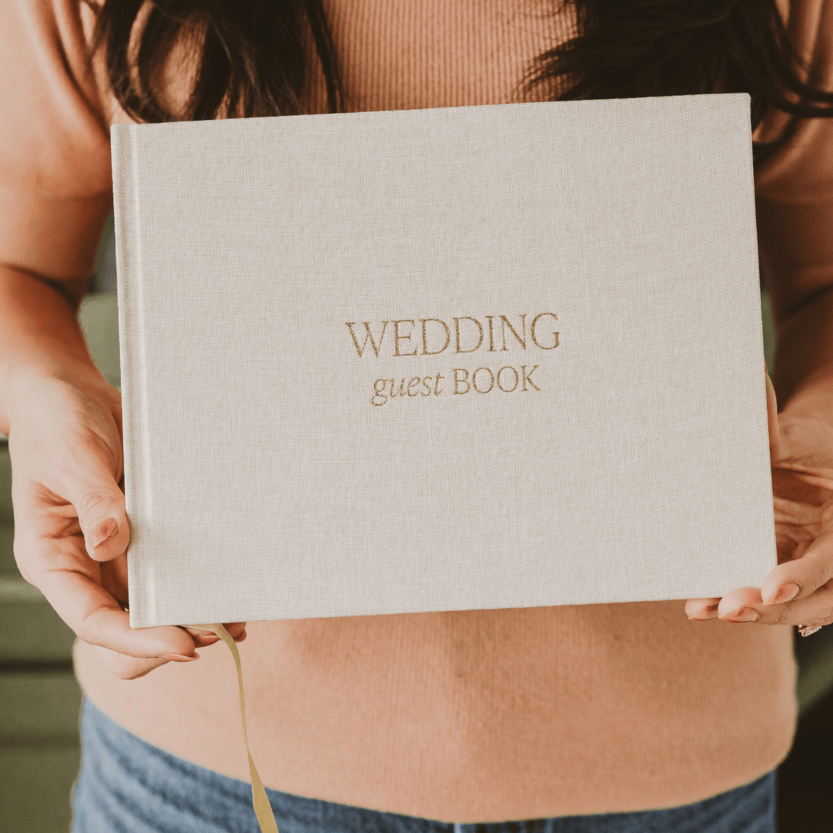 Livre d'or de mariage beige