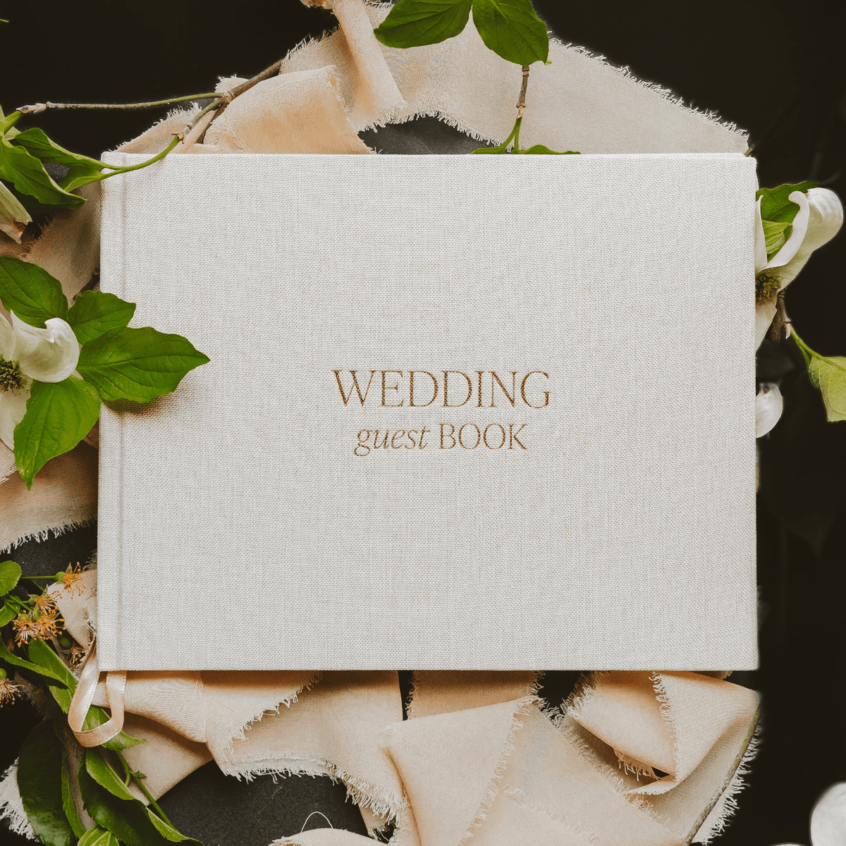 Livre d'or de mariage beige