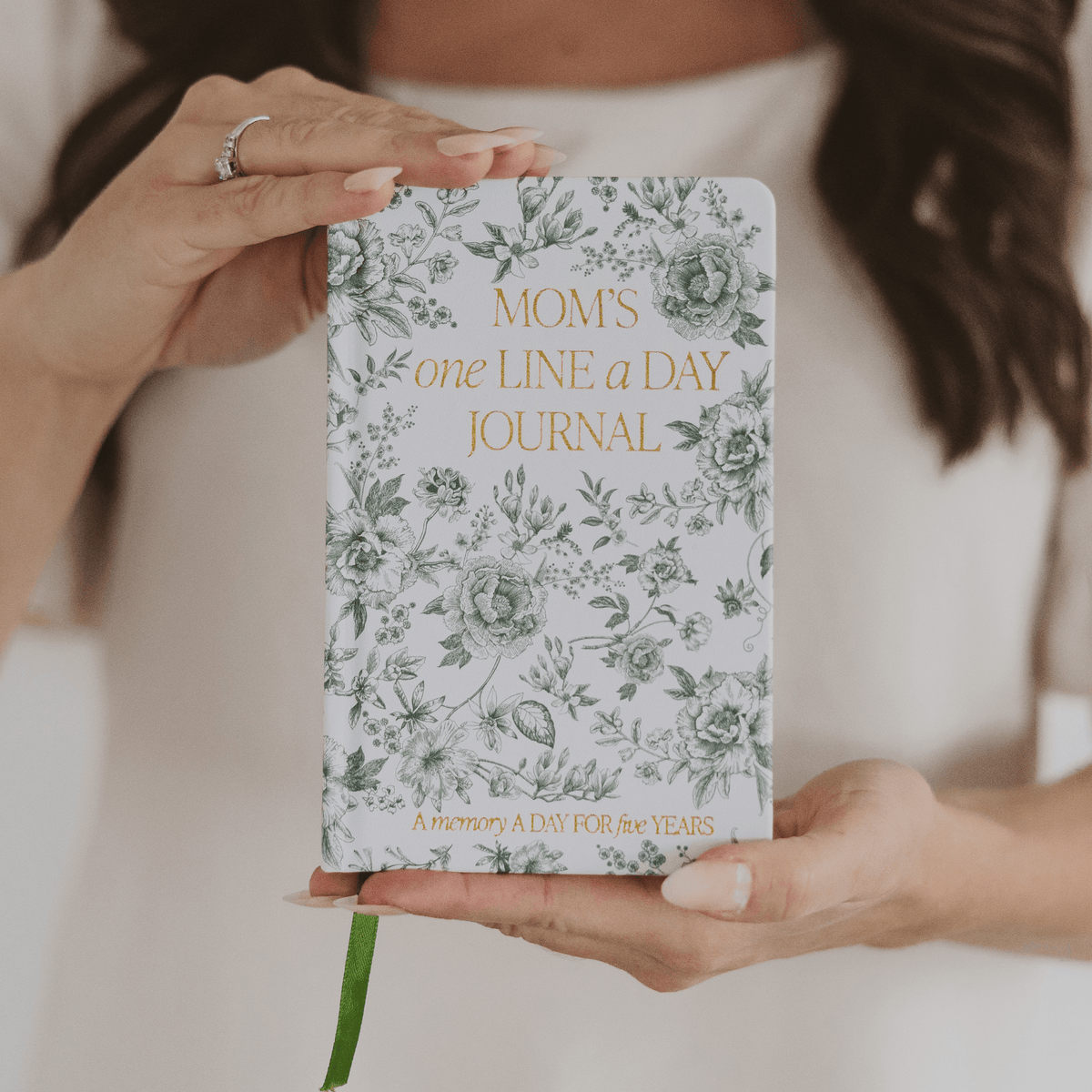 Journal « One Line A Day » pour maman, cuir vert style Delft