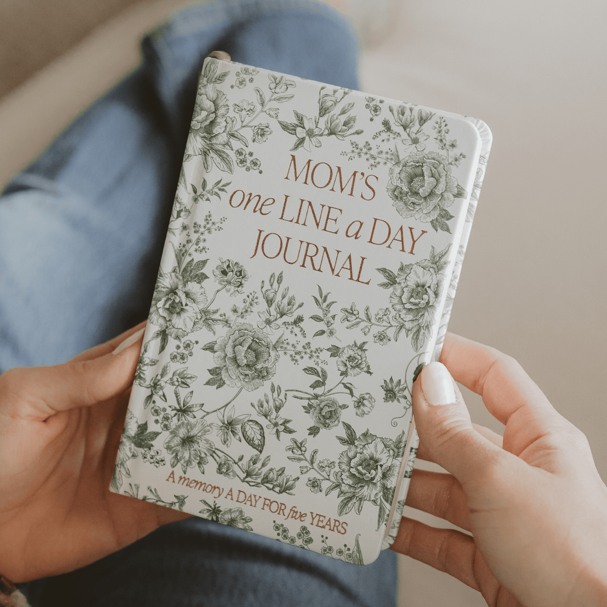 Journal « One Line A Day » pour maman, cuir vert style Delft