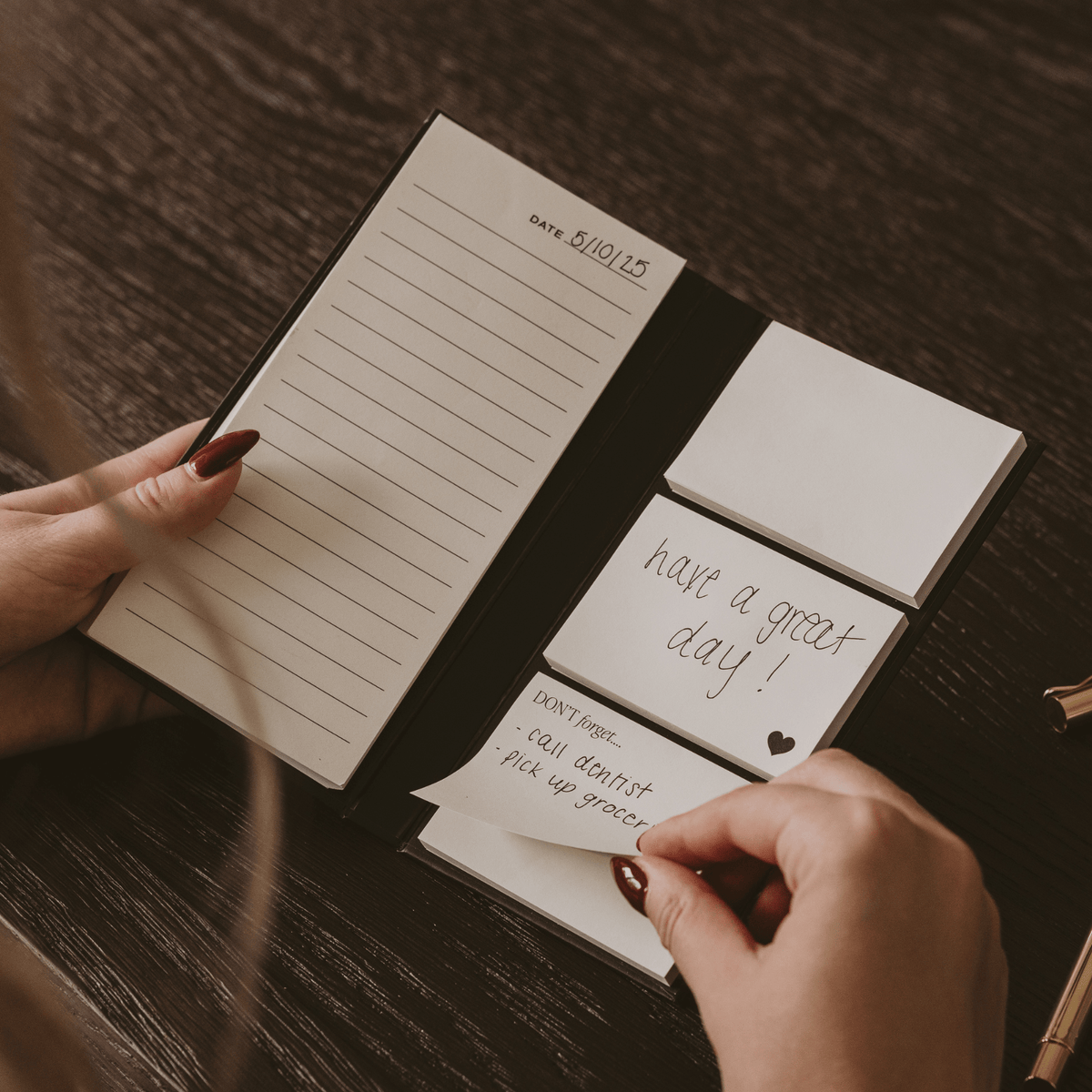 Carnet de notes adhésives portable