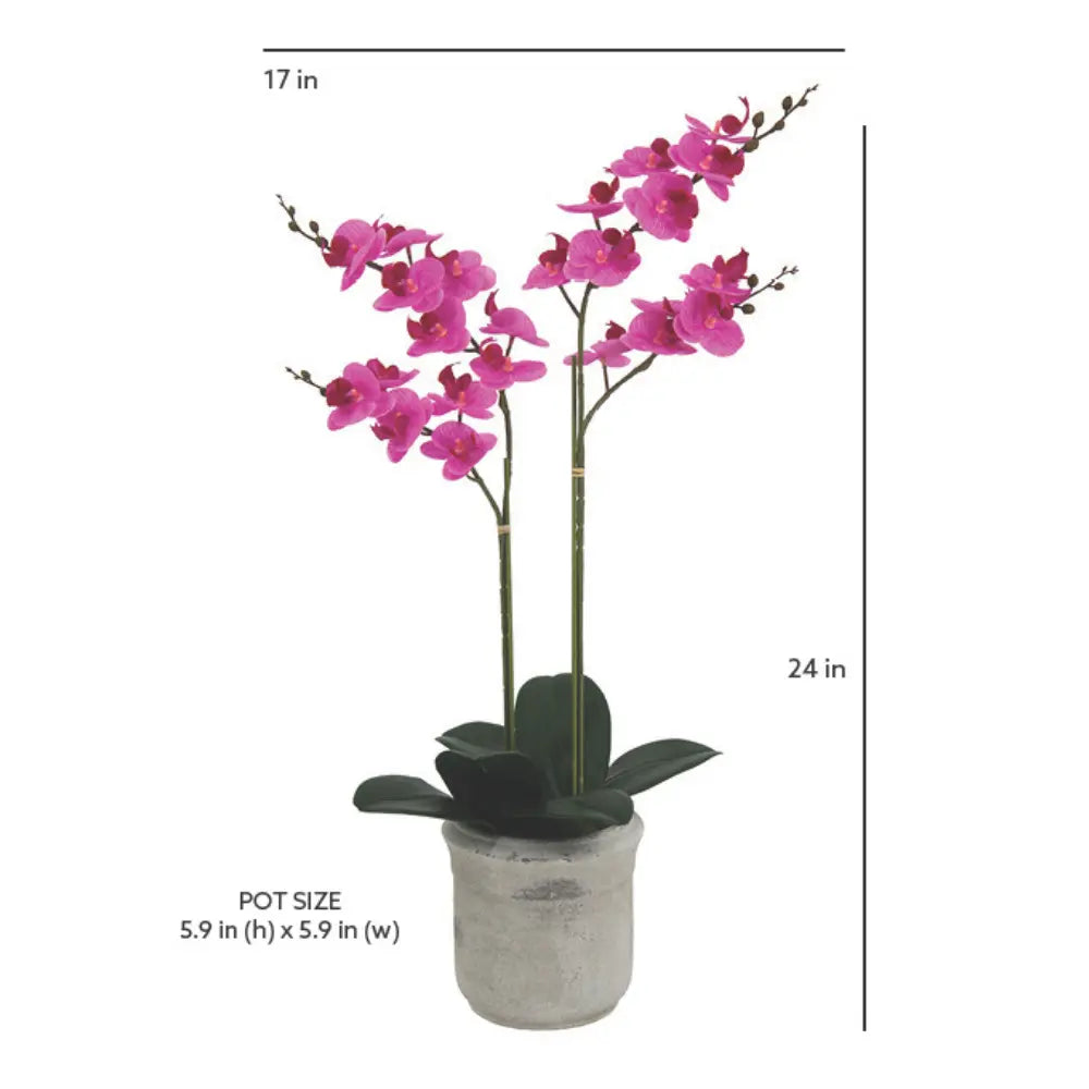 Orchidea Phalaenopsis artificiale rosa a 2 steli