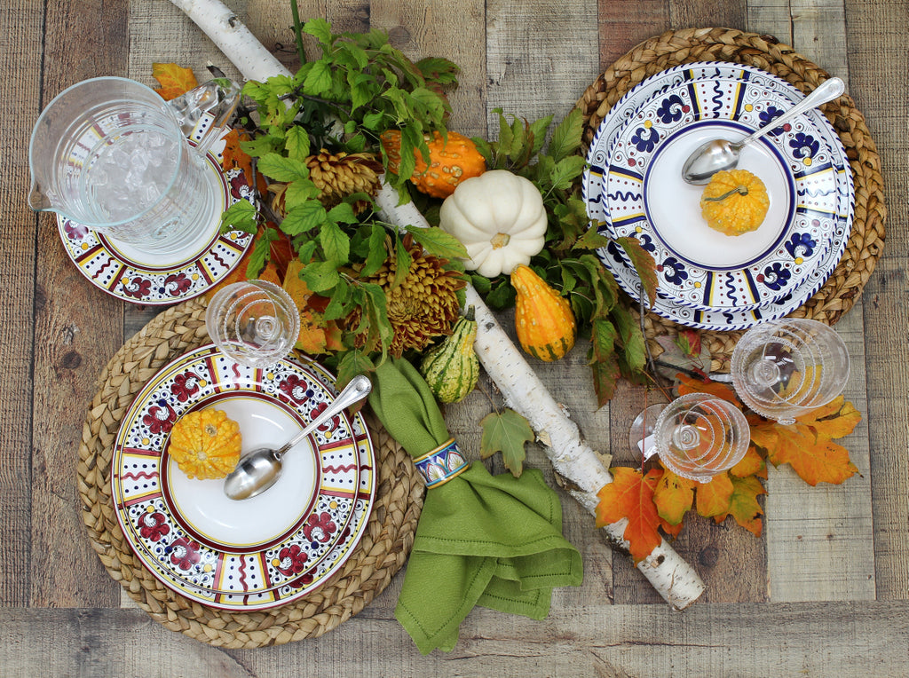 ORVIETO BLUE ROOSTER: Olive Dish Bowl - Relish, Condiments, Olive and Nuts divided bowl