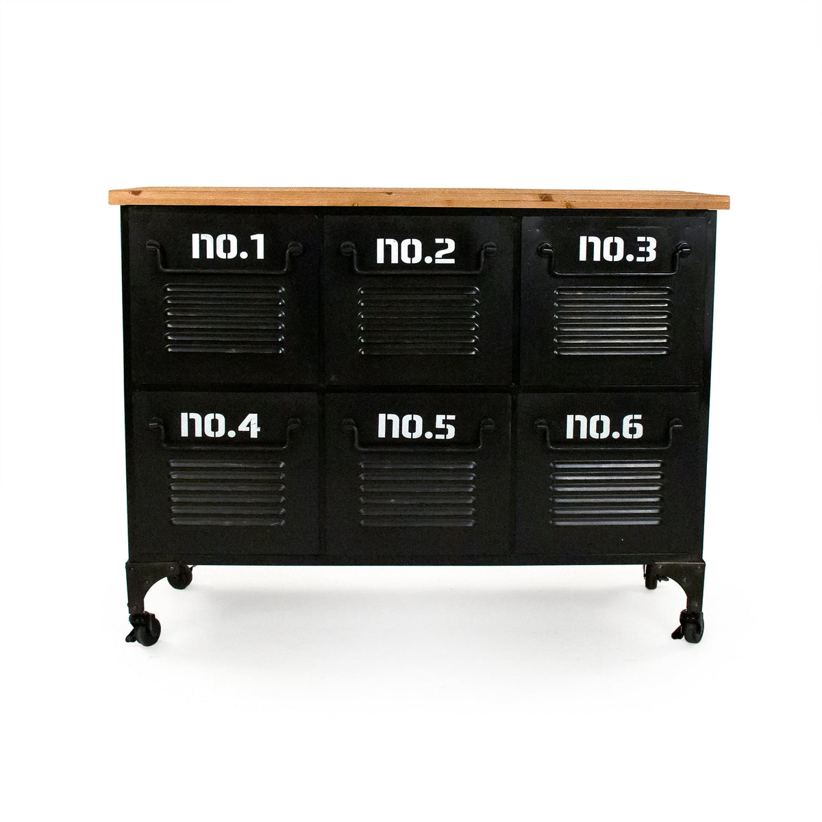 Vintage Industrial Mobile Storage Console Buffet