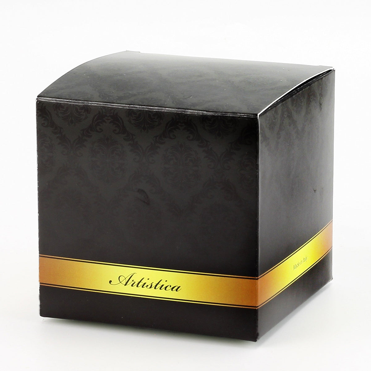 VACANCES DERUTA MILANO : Grande bougie noire avec rayures à l'or pur peintes à la main