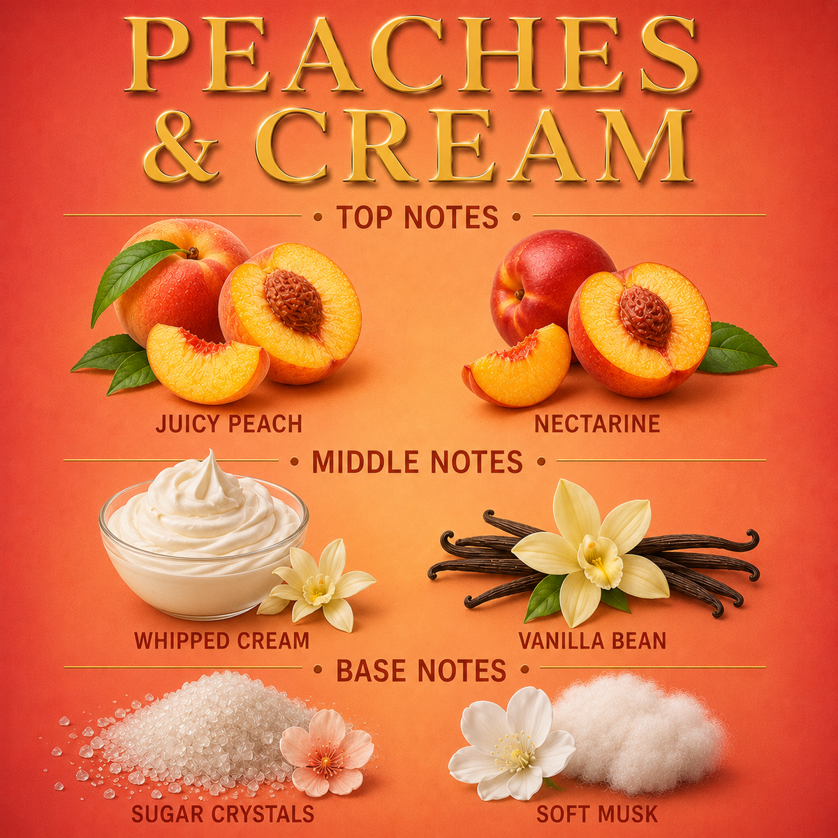 Diffuseur à roseaux Pêche et Crème