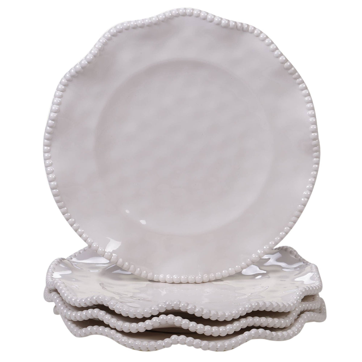 Perlette Cream Melamine Salad Plate 9" - Set of 4