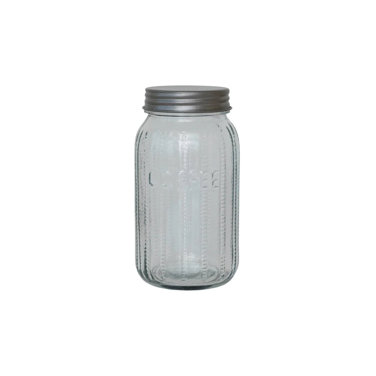 Pressed Glass Jar with Metal Lid – Coffee & Tea Storage