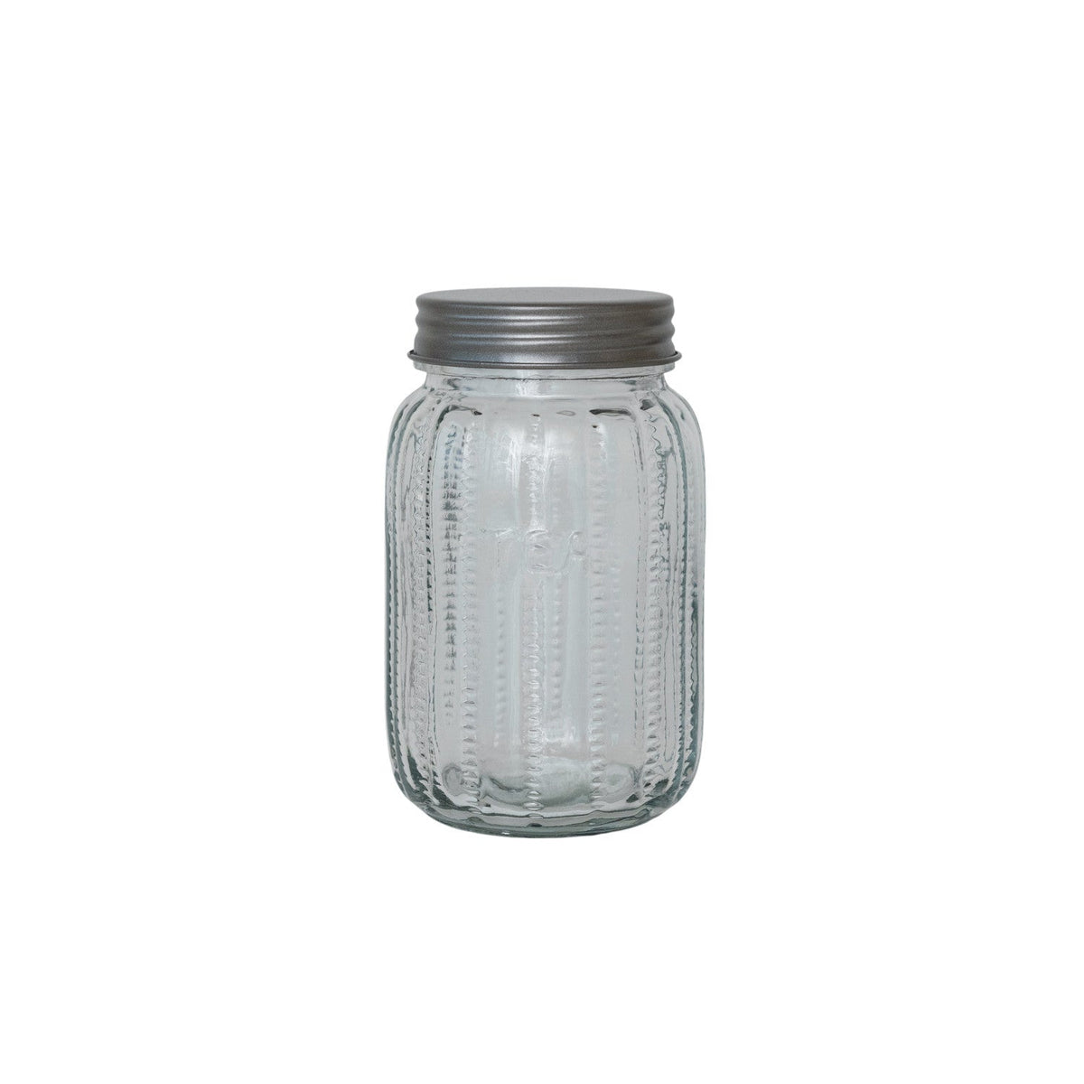 Pressed Glass Jar with Metal Lid – Coffee & Tea Storage