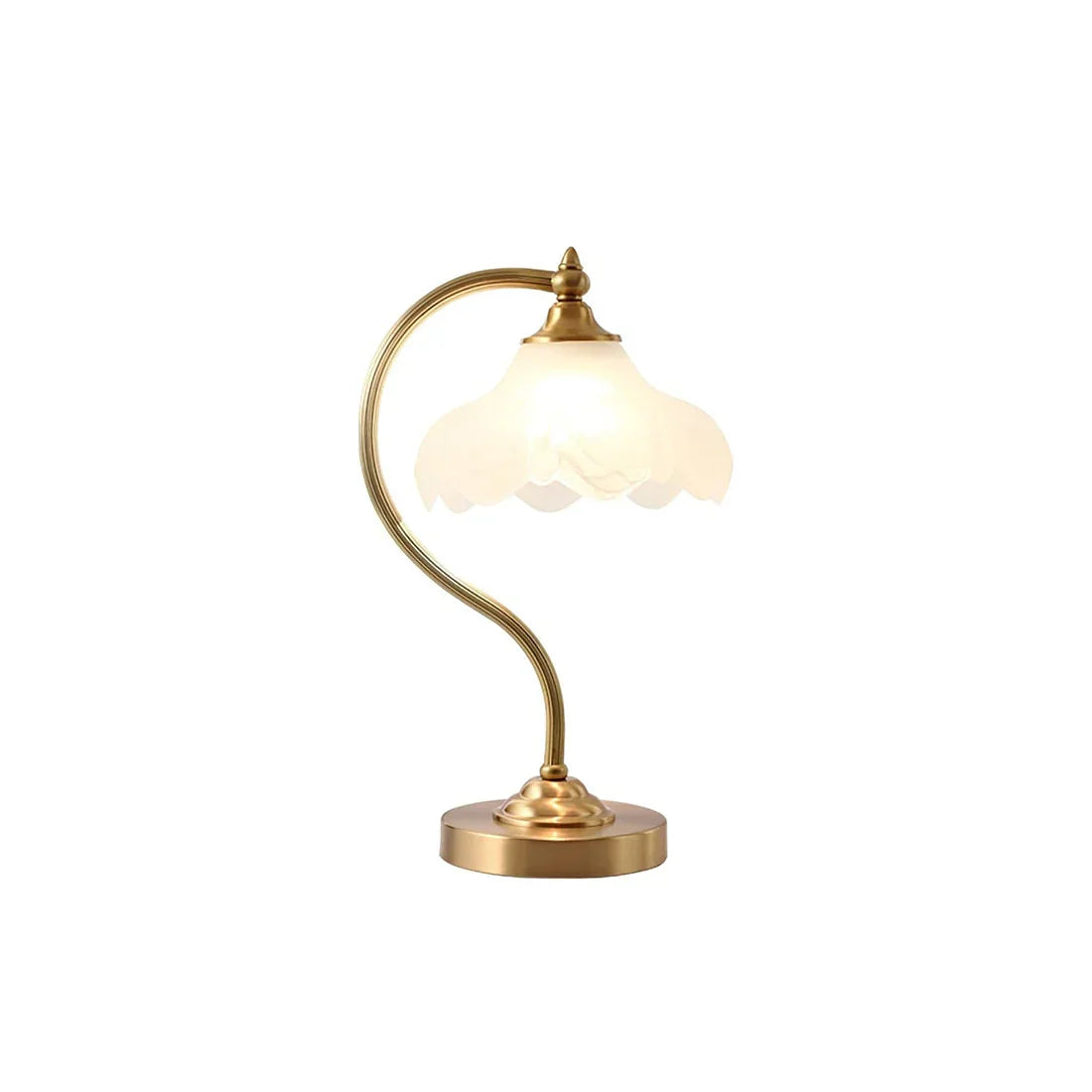 Petal Glow Brass & Glass Table Lamp