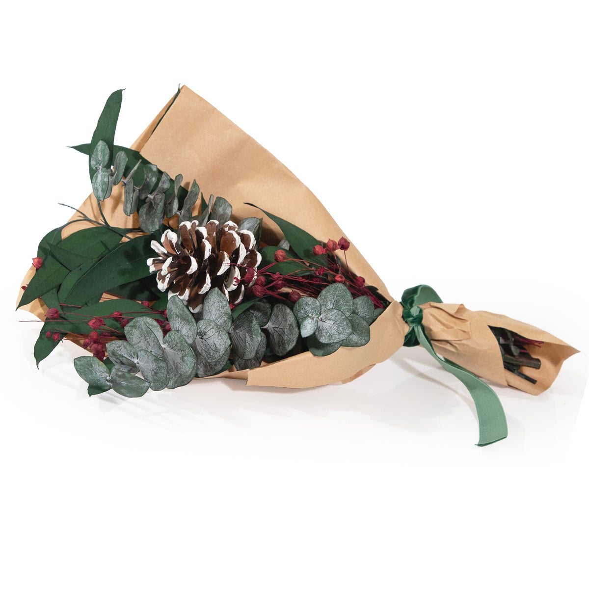 Bouquet Invernale Petite 12": Eucalipto Baby e Punta Bianca PC