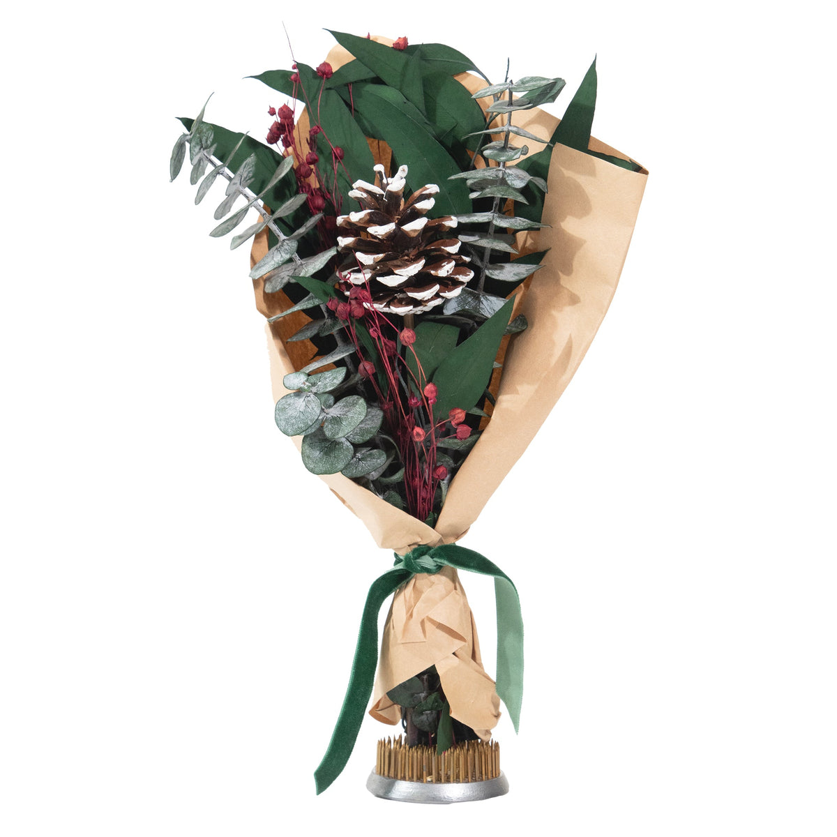 Bouquet Invernale Petite 12": Eucalipto Baby e Punta Bianca PC