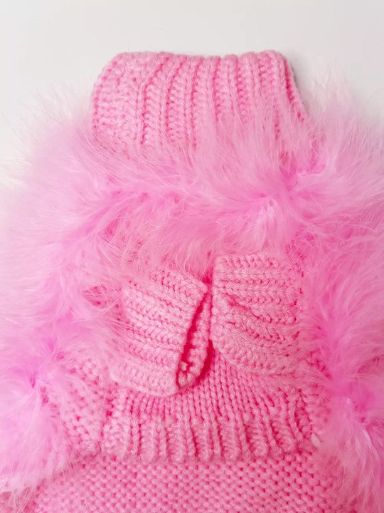 Pull pour animal de compagnie de luxe en plumes Haute Couture