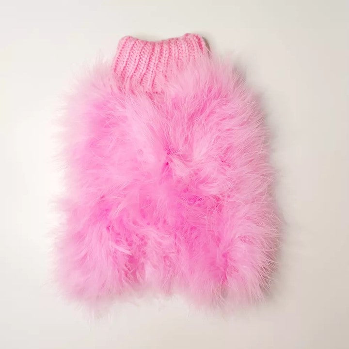 Pull pour animal de compagnie de luxe en plumes Haute Couture
