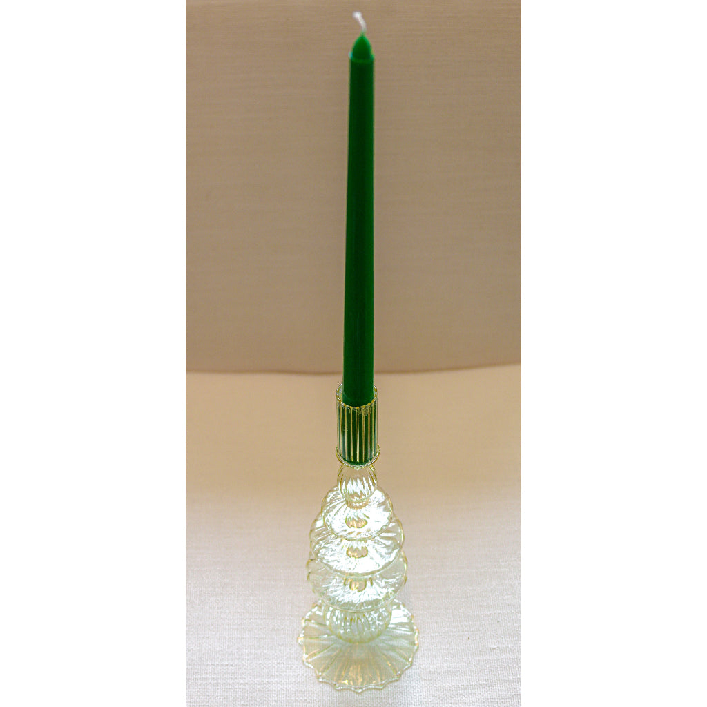 Bougies effilées extra hautes vert sapin – 24 bougies
