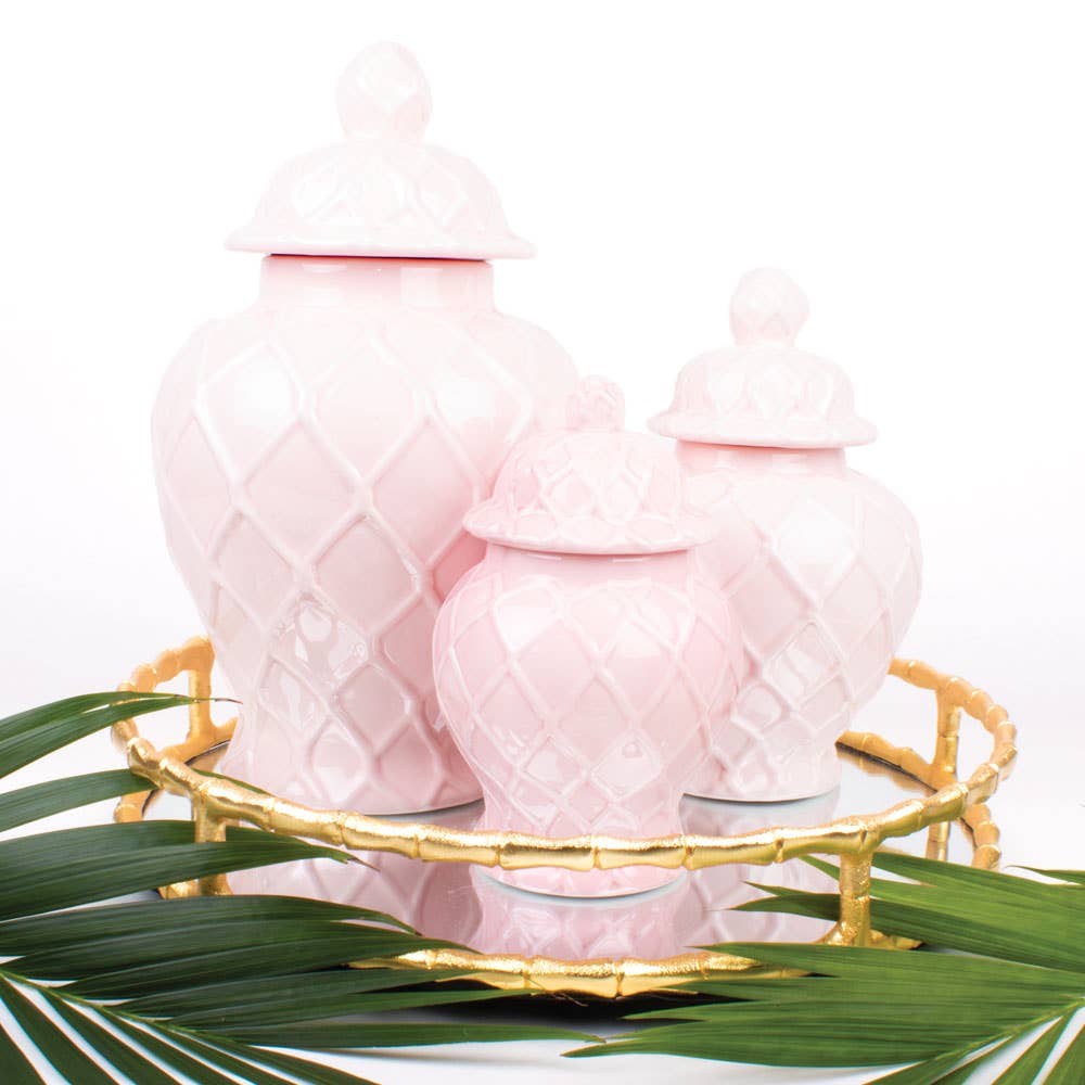 Pink Textured Ginger Jar - Three Sizes