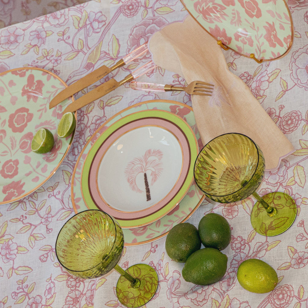 Bols à soupe en porcelaine Palm, Pistache et Litchi – Ensemble de 4 (1 bol offert en bonus)