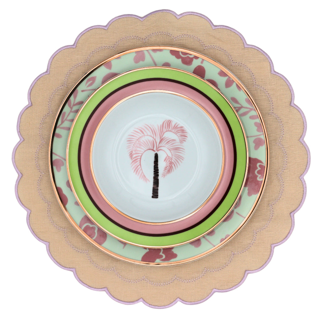 Bols à soupe en porcelaine Palm, Pistache et Litchi – Ensemble de 4 (1 bol offert en bonus)