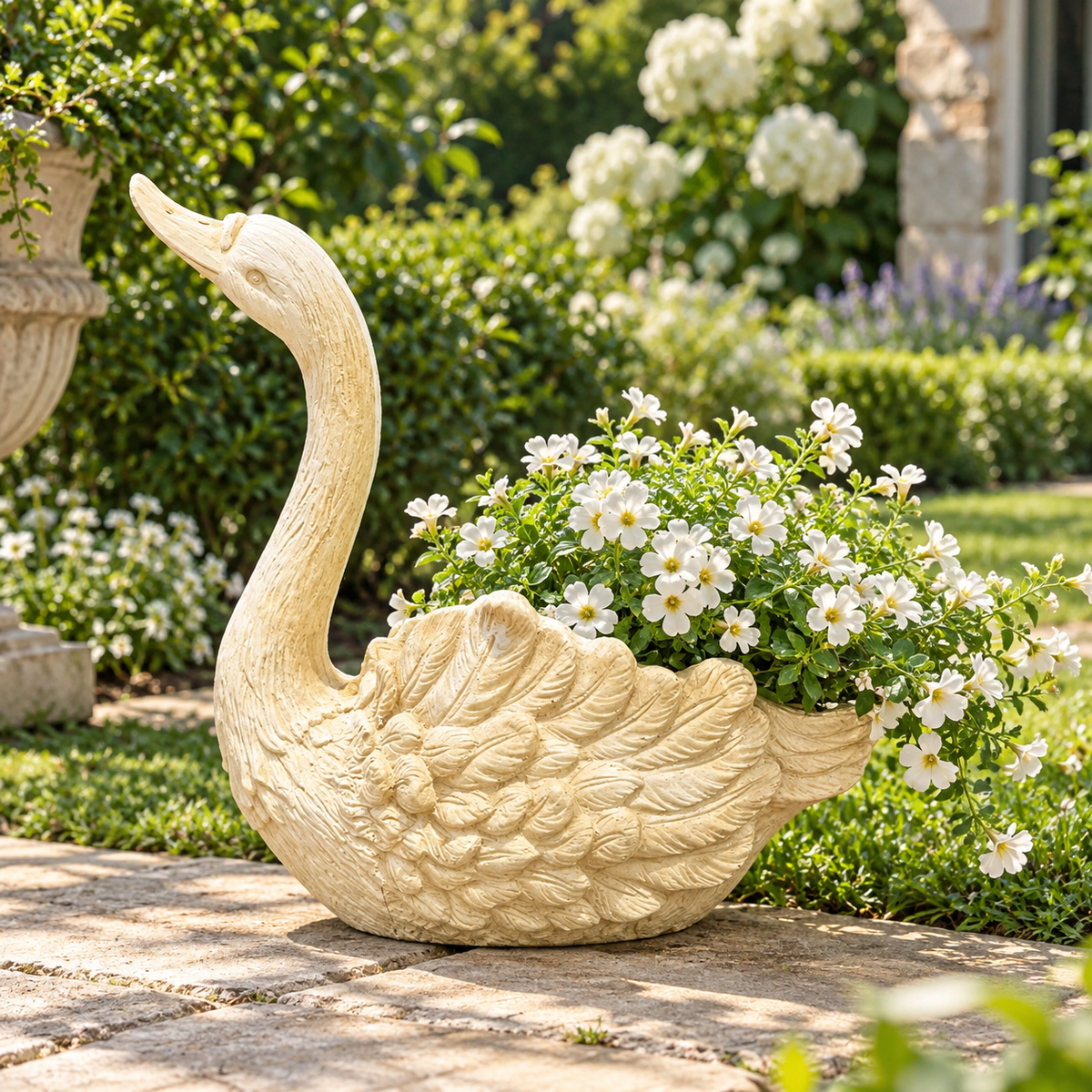 RESIN SWAN PLANTER