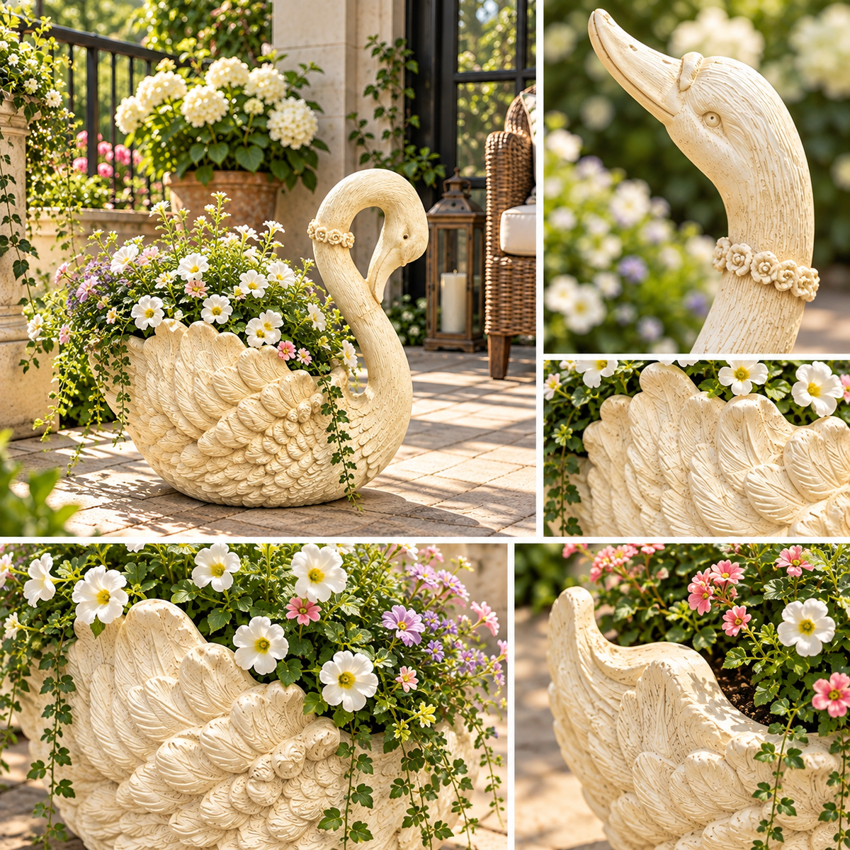RESIN SWAN PLANTER