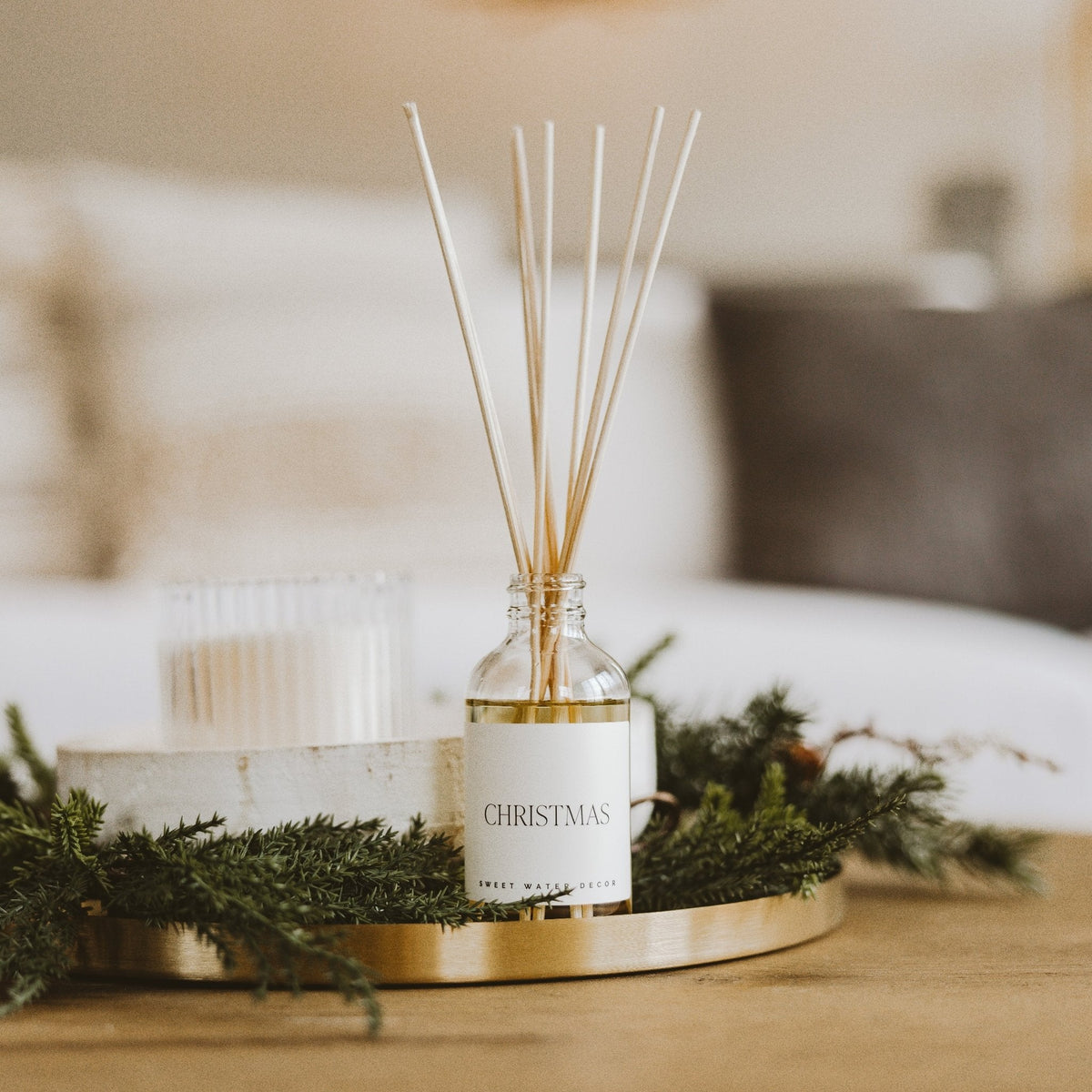 Diffuseur à roseaux transparent de Noël