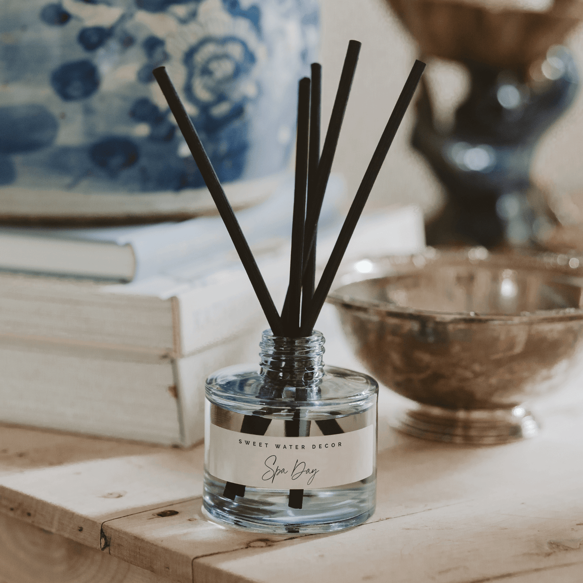 Diffusore a bastoncini in vetro azzurro Spa Day