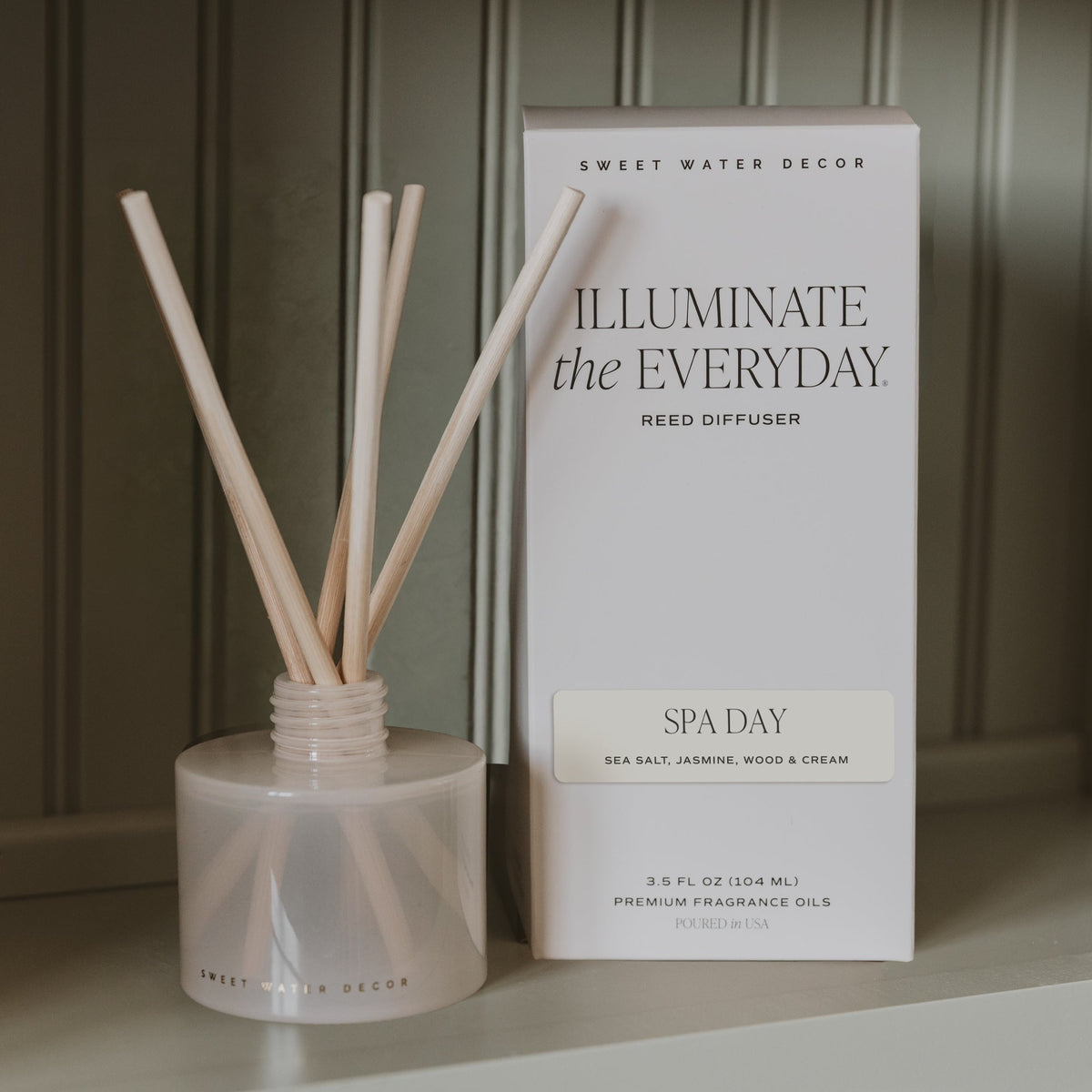 Diffuseur à roseaux en verre teinté blanc translucide Spa Day