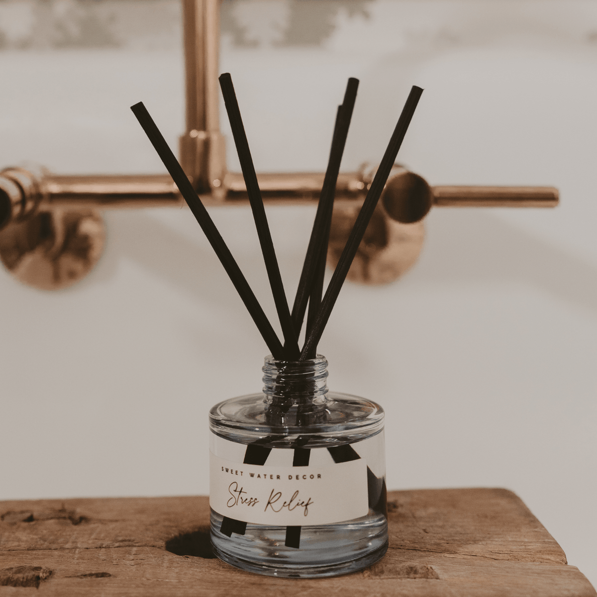 Diffusore a bastoncini in vaso di vetro azzurro antistress