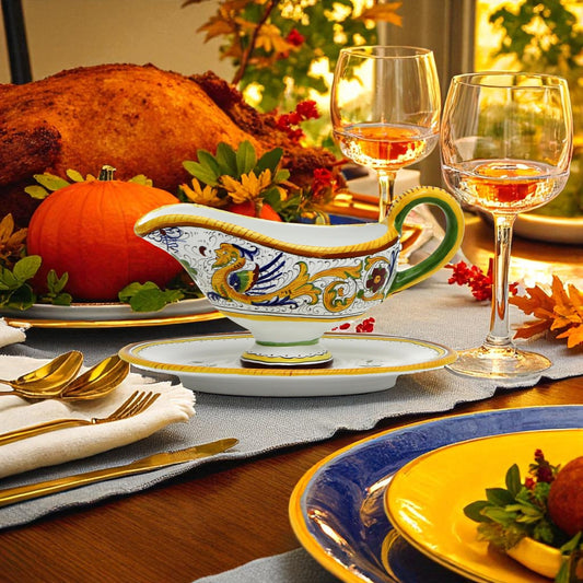 RAFFAELLESCO DELUXE: Gravy Sauce Boat with Tray