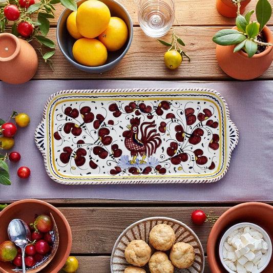 ORVIETO RED ROOSTER: Rectangular Tray