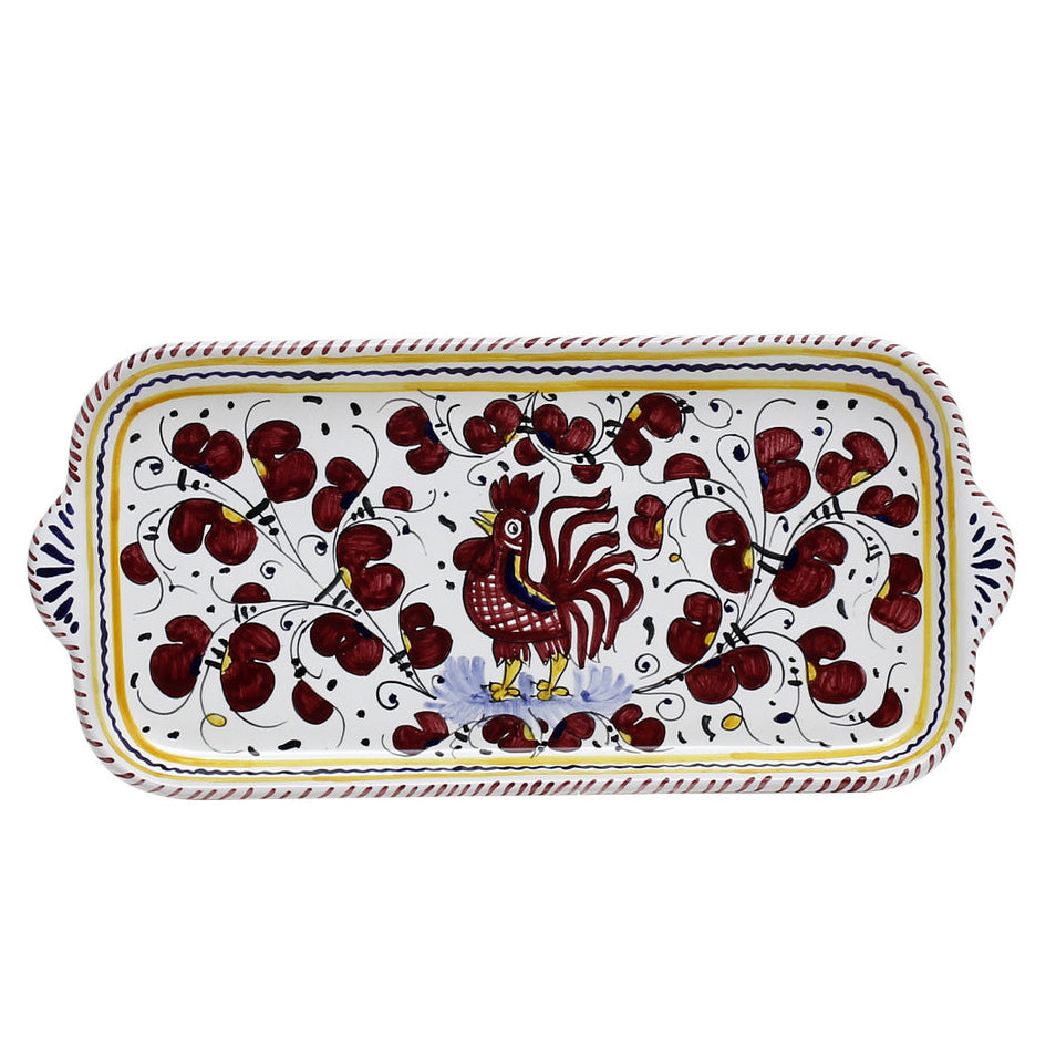 ORVIETO RED ROOSTER: Rectangular Tray