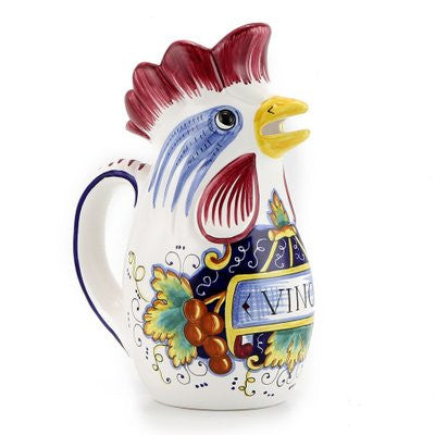 IN VINO VERITAS: Brocca da vino tradizionale italiana "Gallo della Fortuna" (Grande = 1,5 Litri 50 Oz)