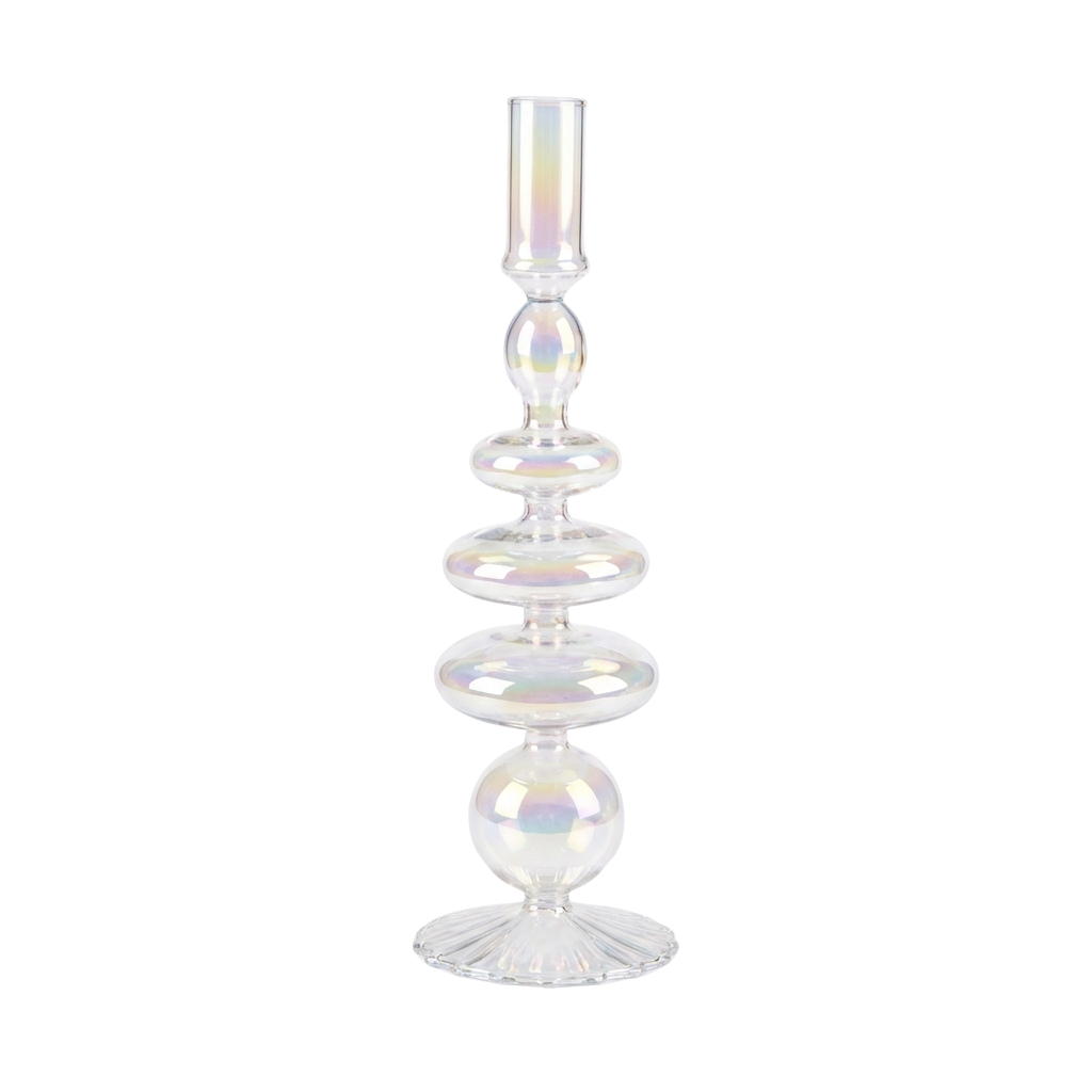Rainbow Prism Glass Candle Holders – Pair